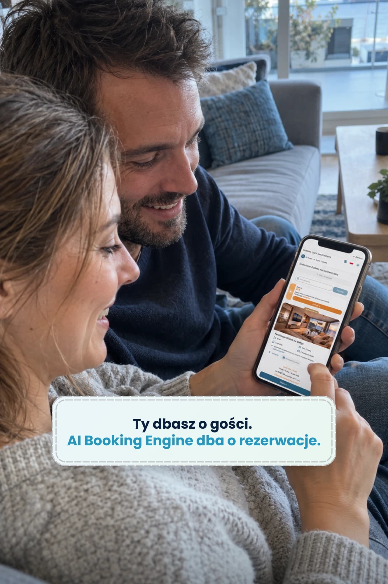 Para rezerwuje pobyt na telefonie w AI Booking Engine